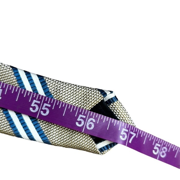 ALDO Gold, Black, and White Striped Satin Tie​​ - Picture 5 of 6